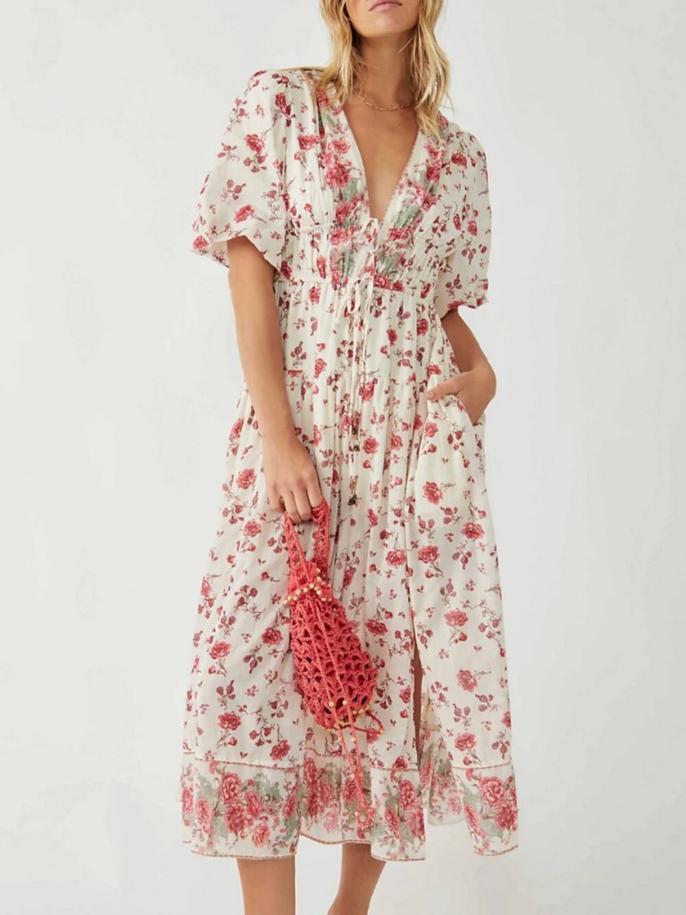Free People Boho Cottagecore Prairie Floral Lysette Maxi Dress - Picture 1 of 15